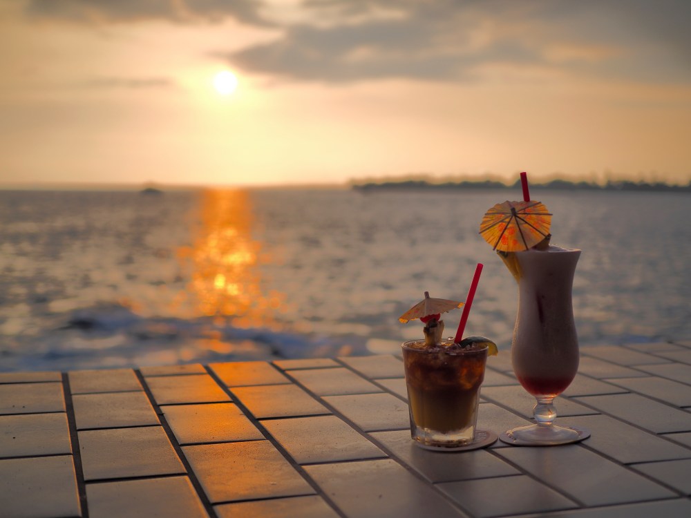 Mai Tai and Lava Flow at sunset