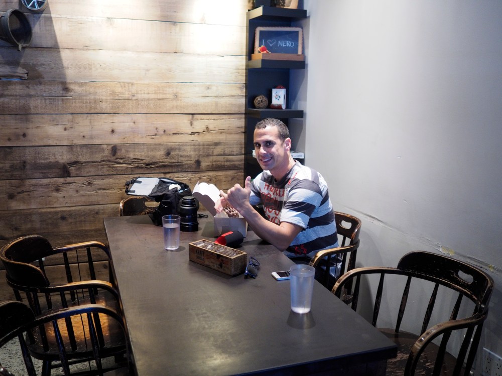 Enjoying My Chocolate Covered Waffles